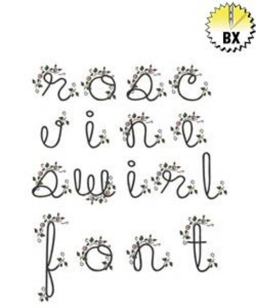 Picture of Rose Vine Swirl Embroidery Font