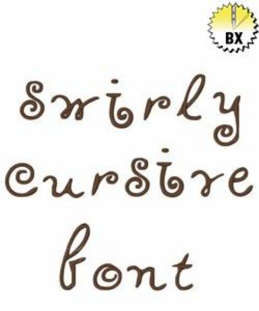 Picture of Swirly Cursive Embroidery Font