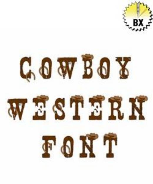 Picture of Cowboy Western Embroidery Font