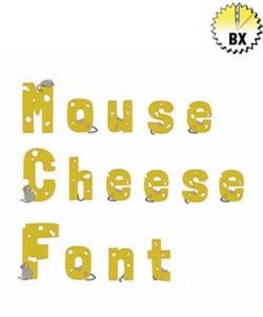 Picture of Mouse Cheese Font Embroidery Font