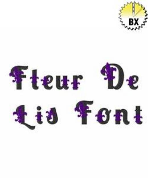 Picture of Fleur De Lis Font Embroidery Font