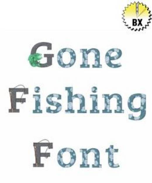 Picture of Gone Fishing Font Embroidery Font