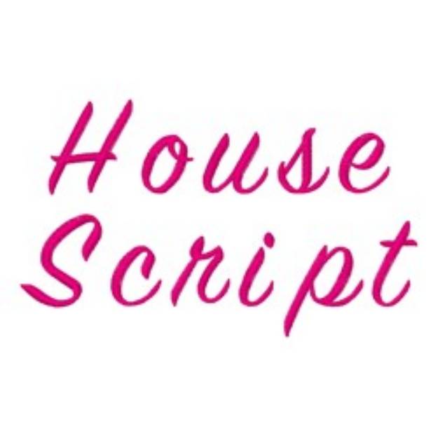 Picture of House Script Fonts Embroidery Font
