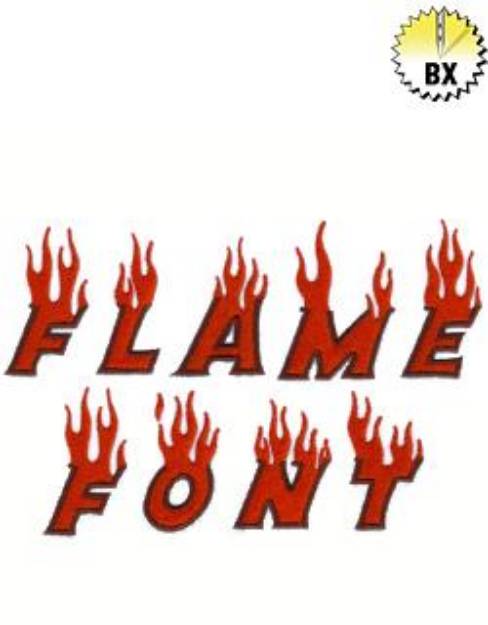 Picture of Flame Font Embroidery Font