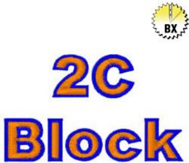 Picture of 2C Block Embroidery Font