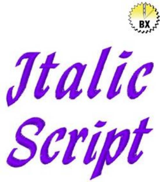 Picture of Italic Script Embroidery Font