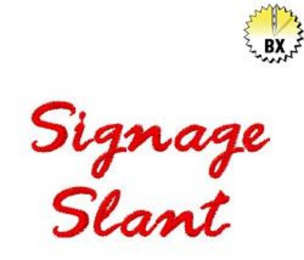 Picture of Signage Slant Embroidery Font