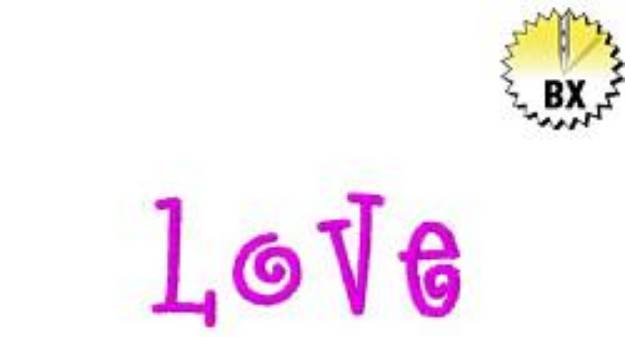 Picture of Love Embroidery Font