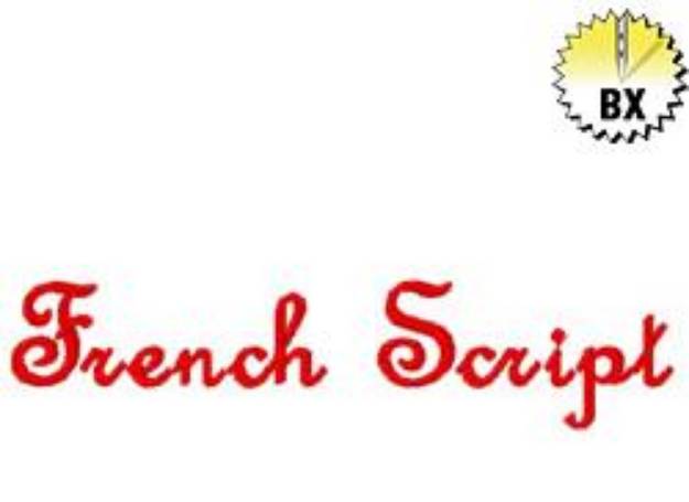 Picture of French Script Embroidery Font