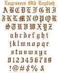 Picture of Engravers Old English Embroidery Font