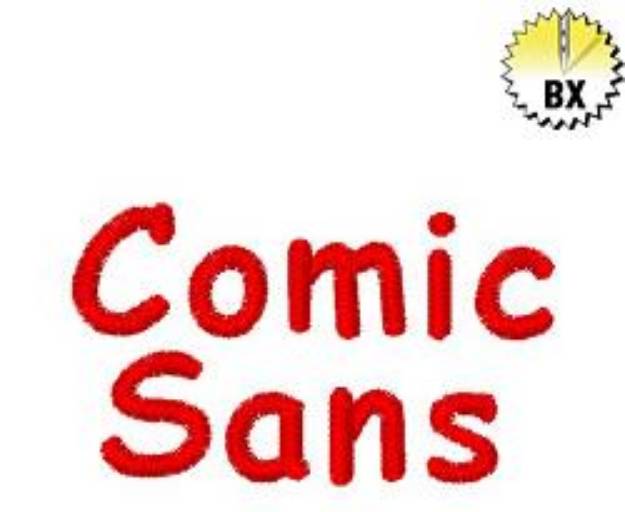 Picture of Comic Sans Embroidery Font