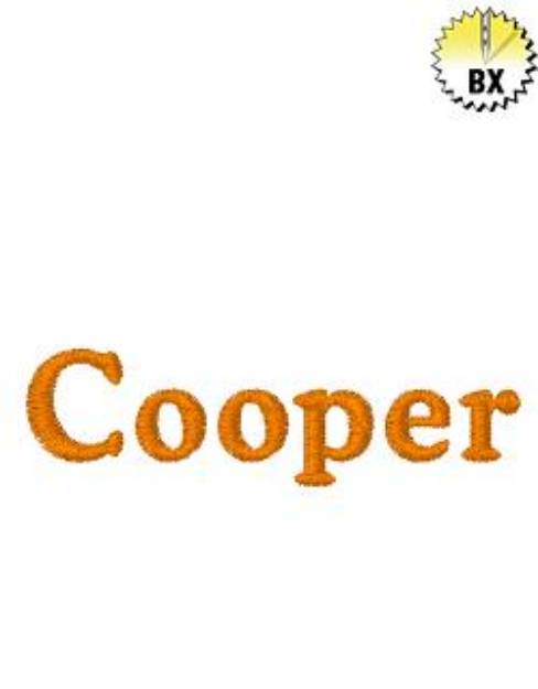 Picture of Cooper Embroidery Font