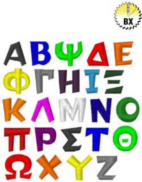 Picture of Greek Letters TEAMSPIRIT Embroidery Font