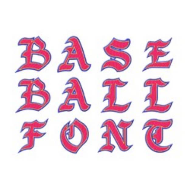 Picture of Baseball Font Embroidery Font