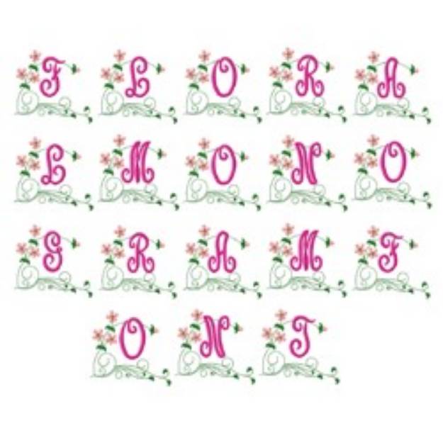 Picture of Floral Monogram Font Embroidery Font