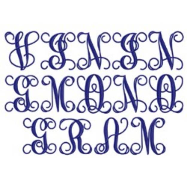 Picture of Vining Monogram Font Embroidery Font