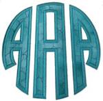 Picture of Circle Monogram Applique Embroidery Font