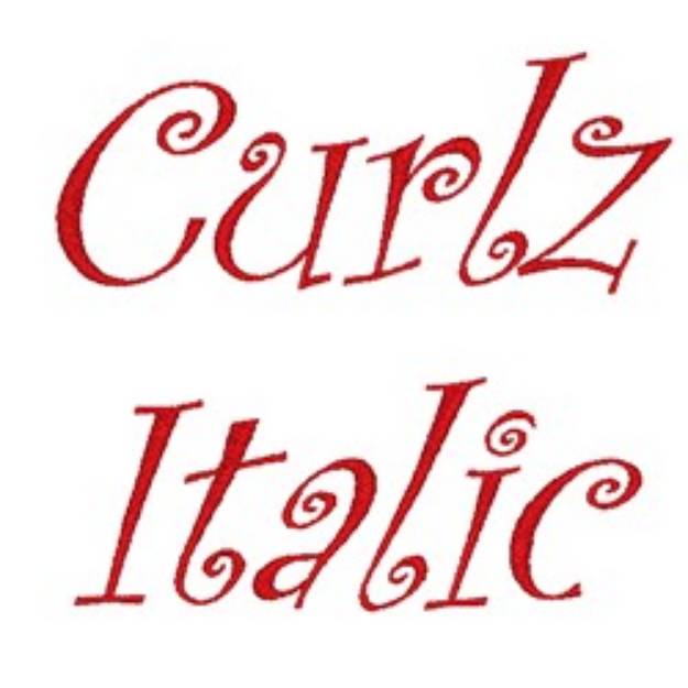 Picture of AMD Curlz Italic Embroidery Font