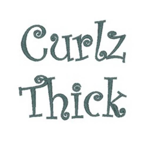 Picture of AMD Curlz Thick Embroidery Font
