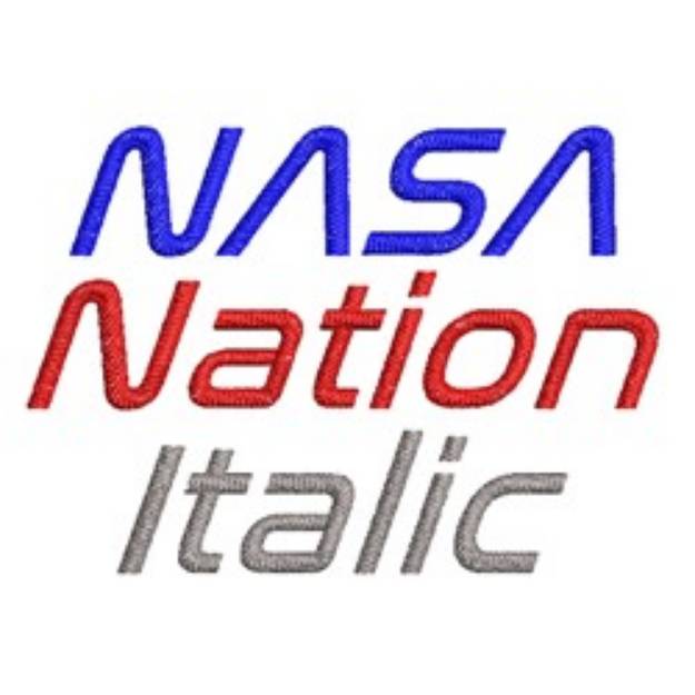 Picture of AMD NASA Nation Italic Embroidery Font