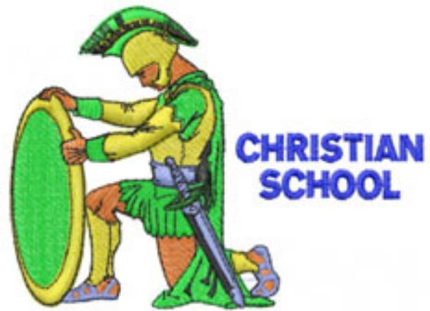 Picture of CHRISTIAN SCHOOL w/Trojan Machine Embroidery Design