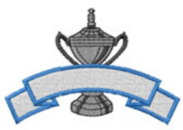 Picture of Trophy Cup with Scroll Machine Embroidery Design