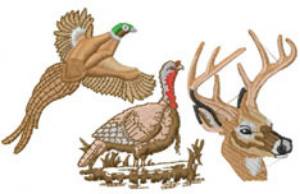 Picture of PHEASANT - DEER - TURKEY Machine Embroidery Design