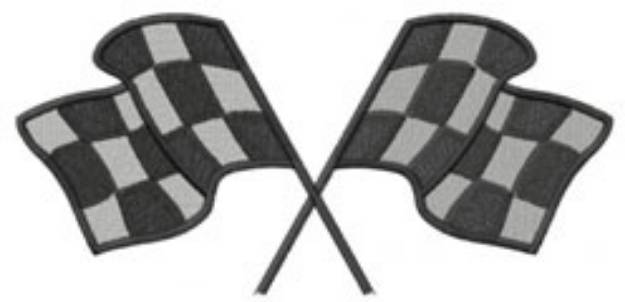 Picture of CHECKERED FLAGS (Large) Machine Embroidery Design