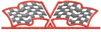 CHECKERED FLAGS BORDER Machine Embroidery Design