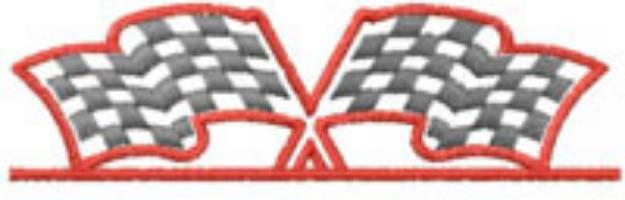 Picture of CHECKERED FLAGS BORDER Machine Embroidery Design