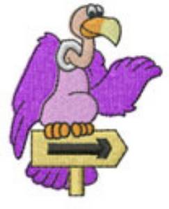 Picture of HITCH-HIKING BUZZARD Machine Embroidery Design