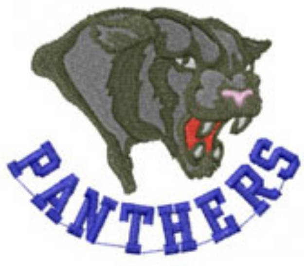 Picture of PANTHER WITH CAPTION Machine Embroidery Design