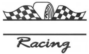 Picture of RACING IN SCRIPT Machine Embroidery Design