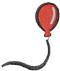 Red Balloon Machine Embroidery Design