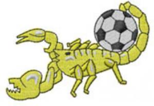 Picture of Soccer Scorpion Machine Embroidery Design