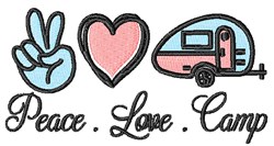 Peace Love Camp Machine Embroidery Design