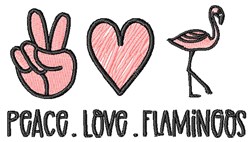 Peace Love Flamingos Machine Embroidery Design