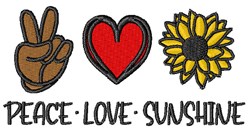 Peace Love Sunshine Machine Embroidery Design