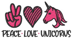Peace Love Unicorns Machine Embroidery Design