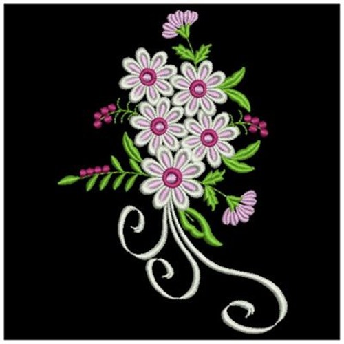 Flower Bouquet Machine Embroidery Design