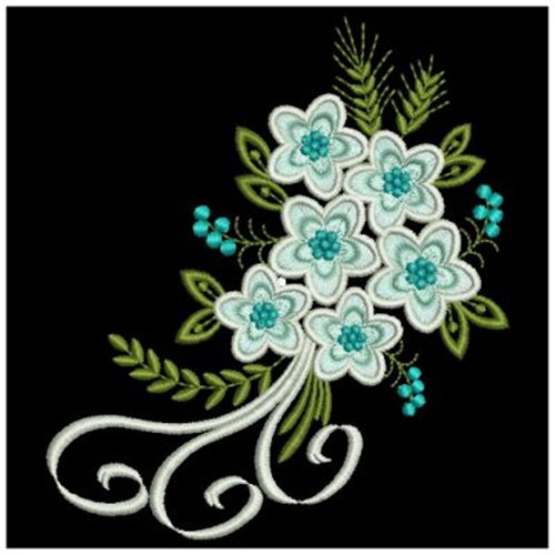 Stylish Bouquet Machine Embroidery Design