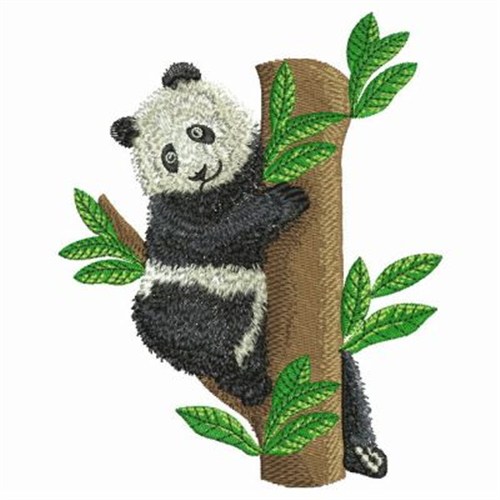 Climbing Panda Machine Embroidery Design