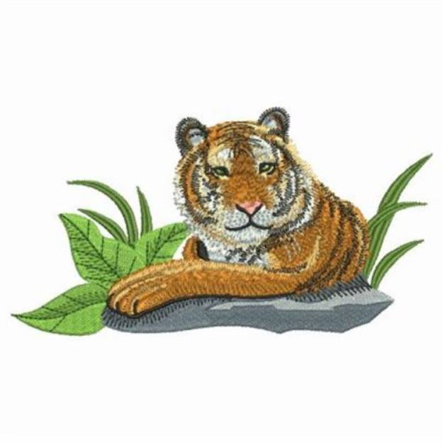 Picture of Laying Tiger Machine Embroidery Design