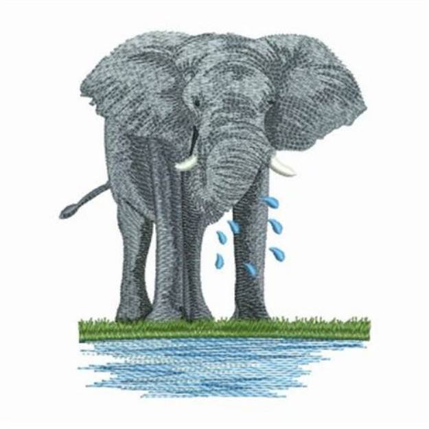Picture of Drinking Elephant Machine Embroidery Design