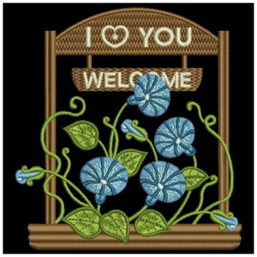 Morning Glory Sign Machine Embroidery Design