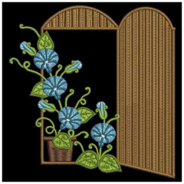 Picture of Morning Glory Window Machine Embroidery Design