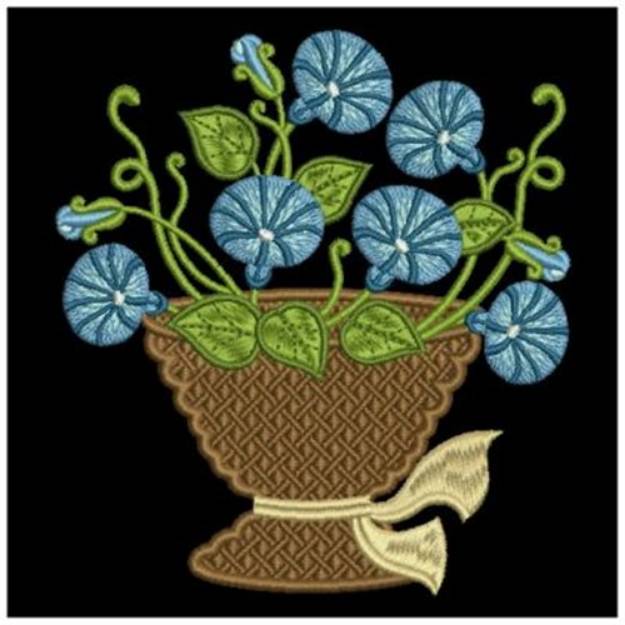 Picture of Morning Glory Vase Machine Embroidery Design