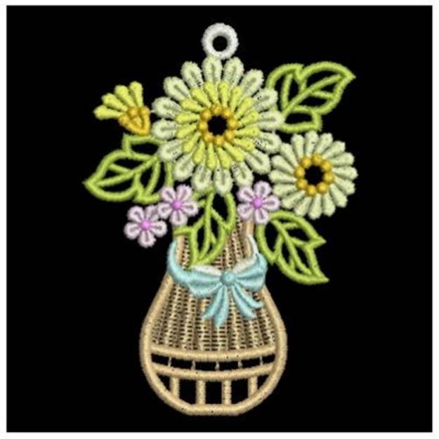Picture of FSL Flower Vase Machine Embroidery Design