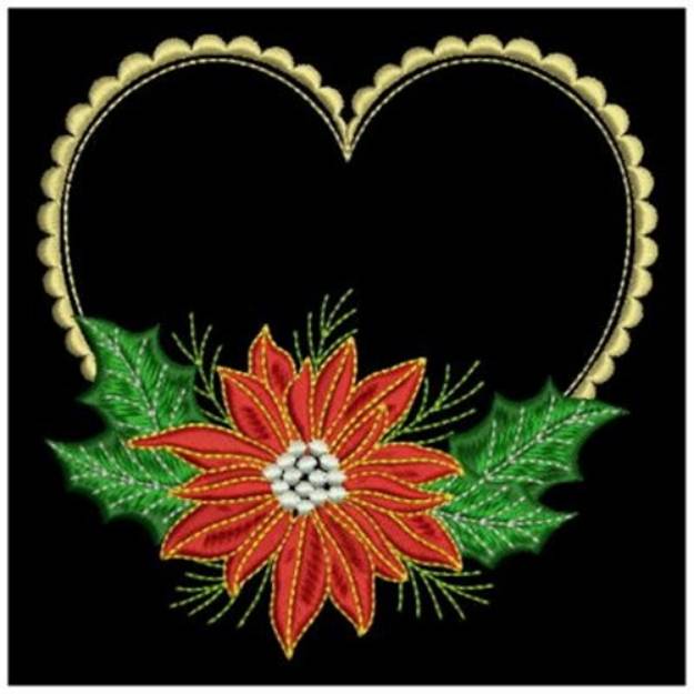 Picture of Poinsettia Heart Machine Embroidery Design