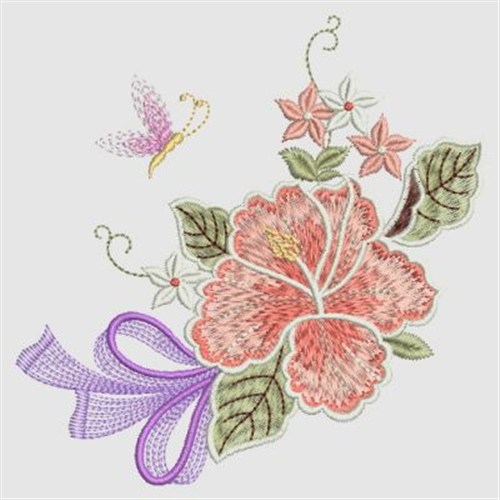 Hibiscus Delight Machine Embroidery Design